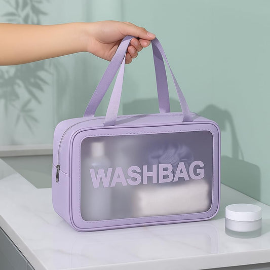 3-Piece Clear Travel & Makeup Organizer Bag Set