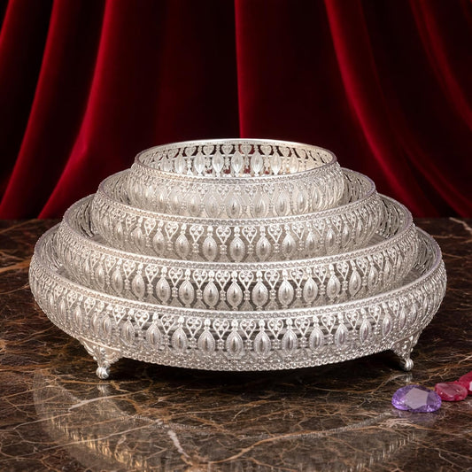 3-Piece Silver Decorative Serving Tray
