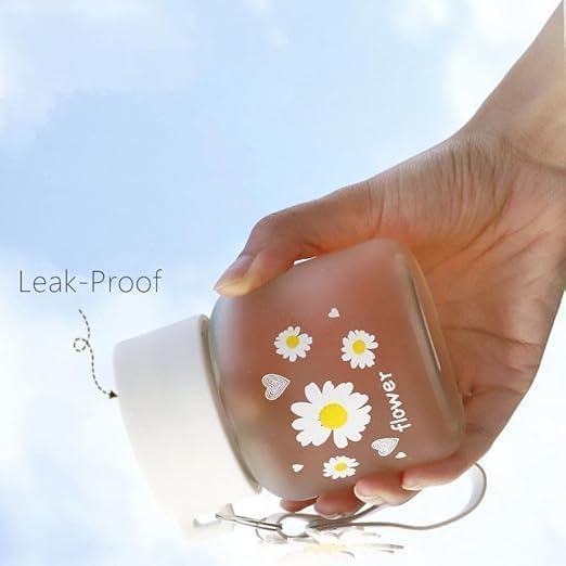 Cute Flower Glass Water Bottle 300ML