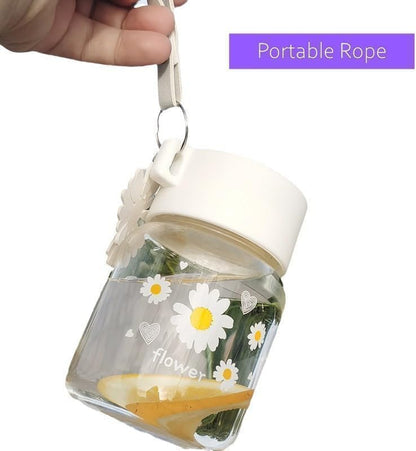 Cute Flower Glass Water Bottle 300ML