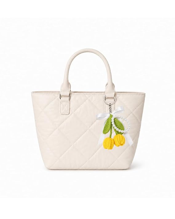 Yellow Tulip Keychain for Women Girls
