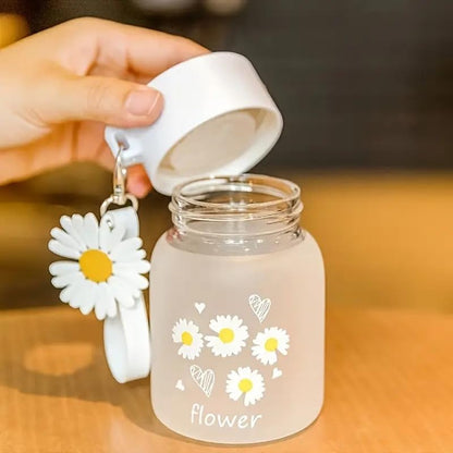 Cute Flower Glass Water Bottle 300ML
