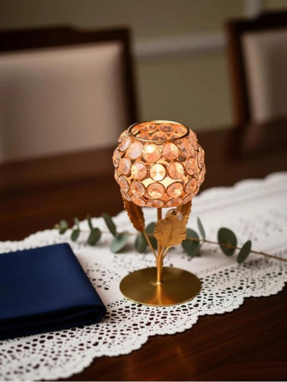 Luxury Gold Crystal Candle Holder