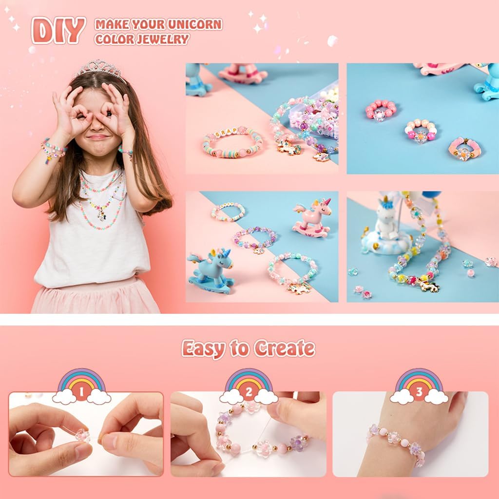 DIY Bracelet Making Kit with Colorful Beads & Charms
