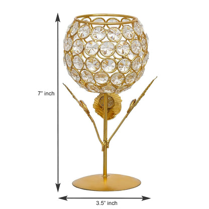 Luxury Gold Crystal Candle Holder