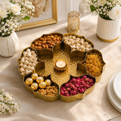 Lotus Floral Multi-Compartment Flower & Puja Box