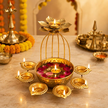 Traditional Finish Multi-Diya for Festive Decor