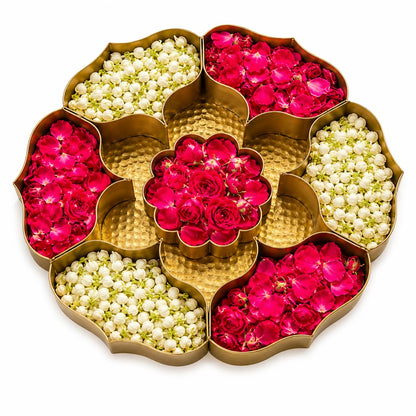 Lotus Floral Multi-Compartment Flower & Puja Box