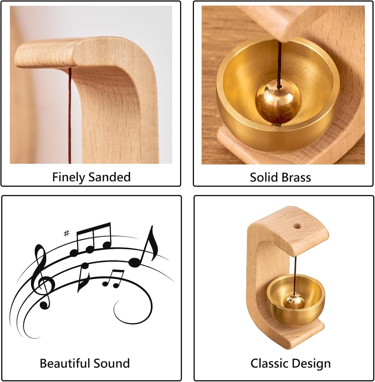 Beech Wood Magnetic Door Bell Chime