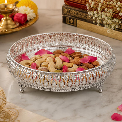 3-Piece Silver Decorative Serving Tray