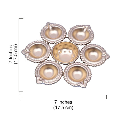 Multi-Diya Holder with Central Urli Bowl