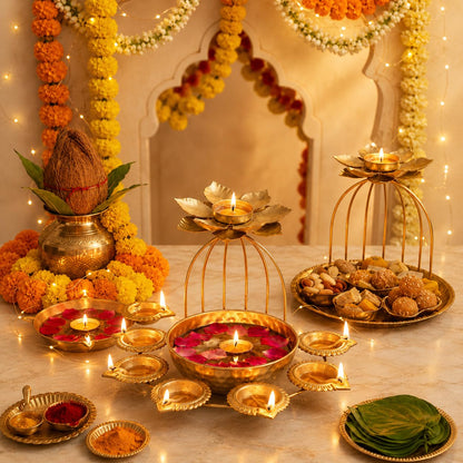 Traditional Finish Multi-Diya for Festive Decor