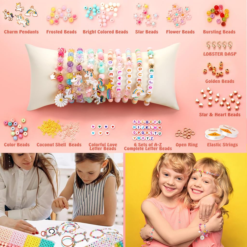 DIY Bracelet Making Kit with Colorful Beads & Charms
