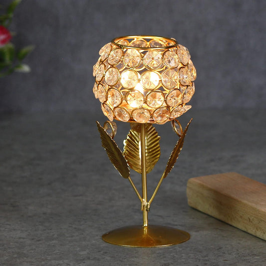 Luxury Gold Crystal Candle Holder