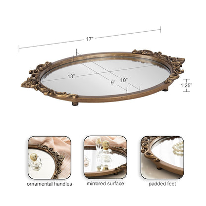 Traditional Tray for Living Room Home Decor with Ornate Detailing