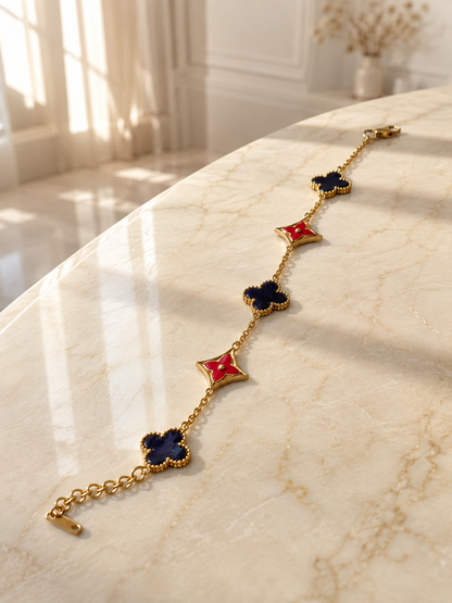 Gold Clover Charm Bracelet for Women