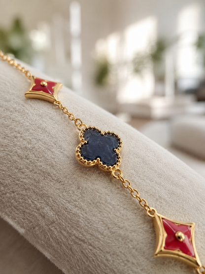 Gold Clover Charm Bracelet for Women