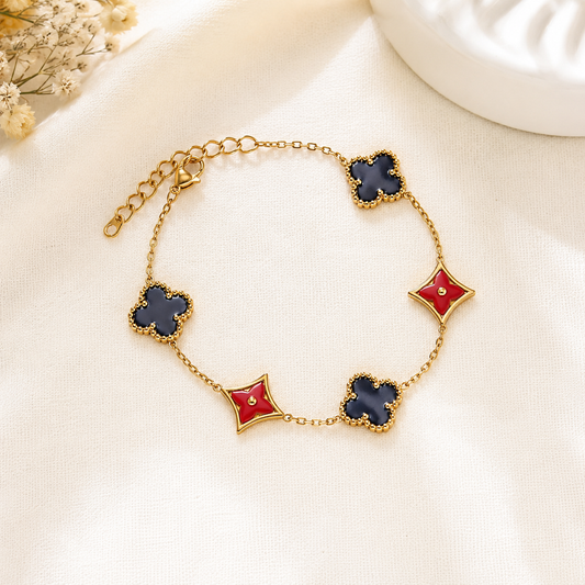 Gold Clover Charm Bracelet for Women