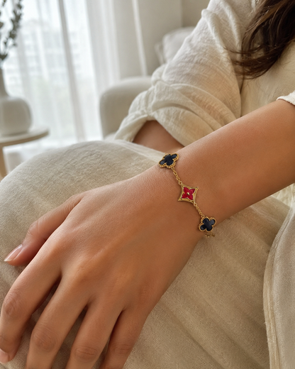 Gold Clover Charm Bracelet for Women