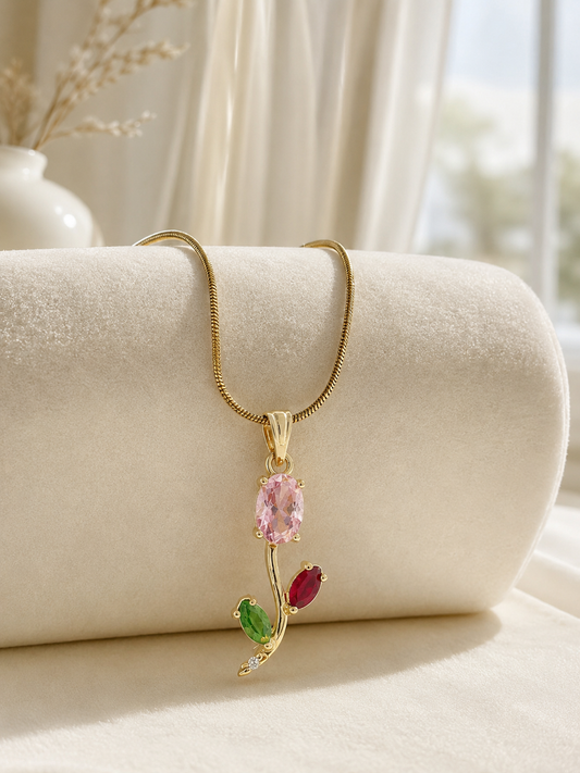 Multicolor Stone Pendant Necklace for Women