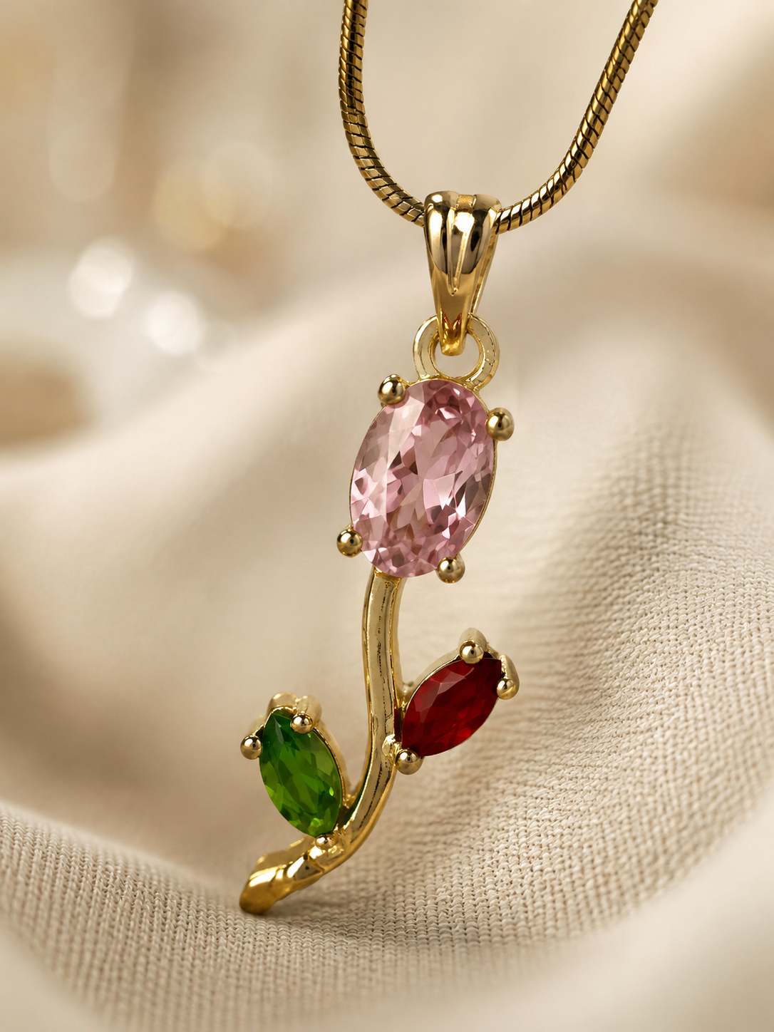 Multicolor Stone Pendant Necklace for Women
