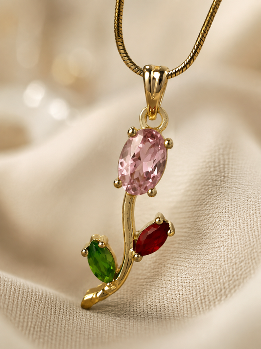 Multicolor Stone Pendant Necklace for Women