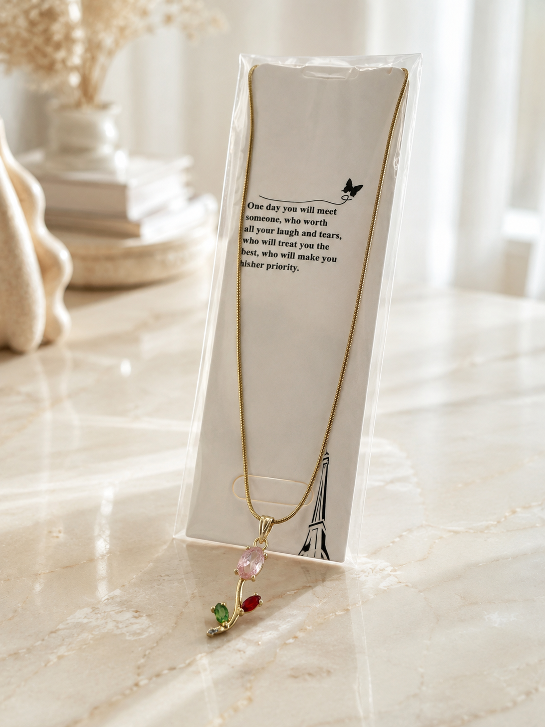 Multicolor Stone Pendant Necklace for Women