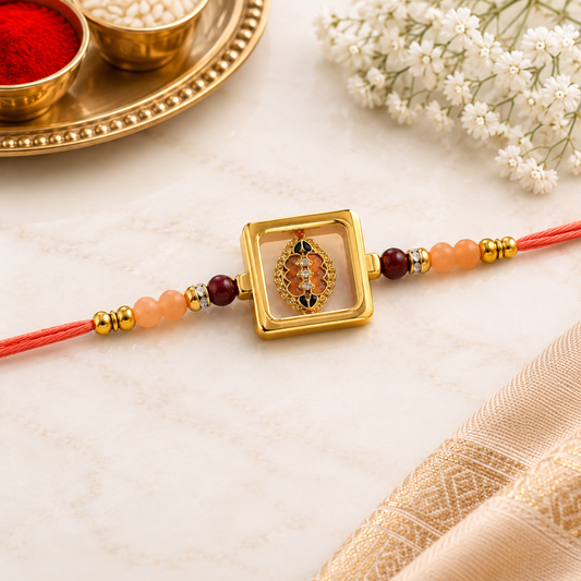 Royal Square Pendant Designer Rakhi