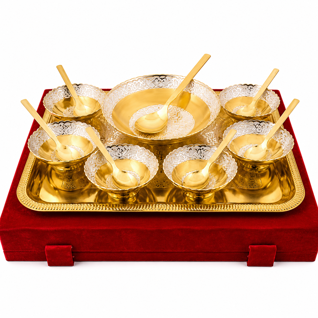 Decorative 7 Bowl Serving Set with Tray