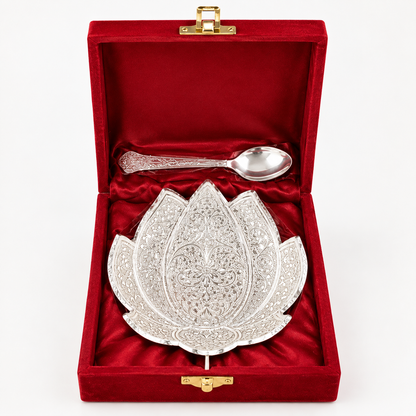 Lotus Bowl & Spoon Set with Velvet Gift Box