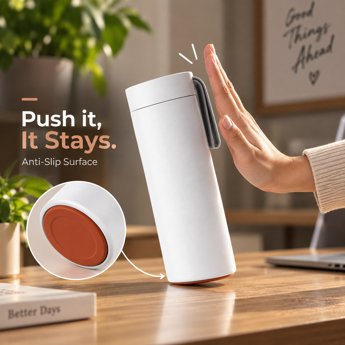Thermal Suction Vacuum Bottle – Anti-Slip No-Fall Insulated Bottle