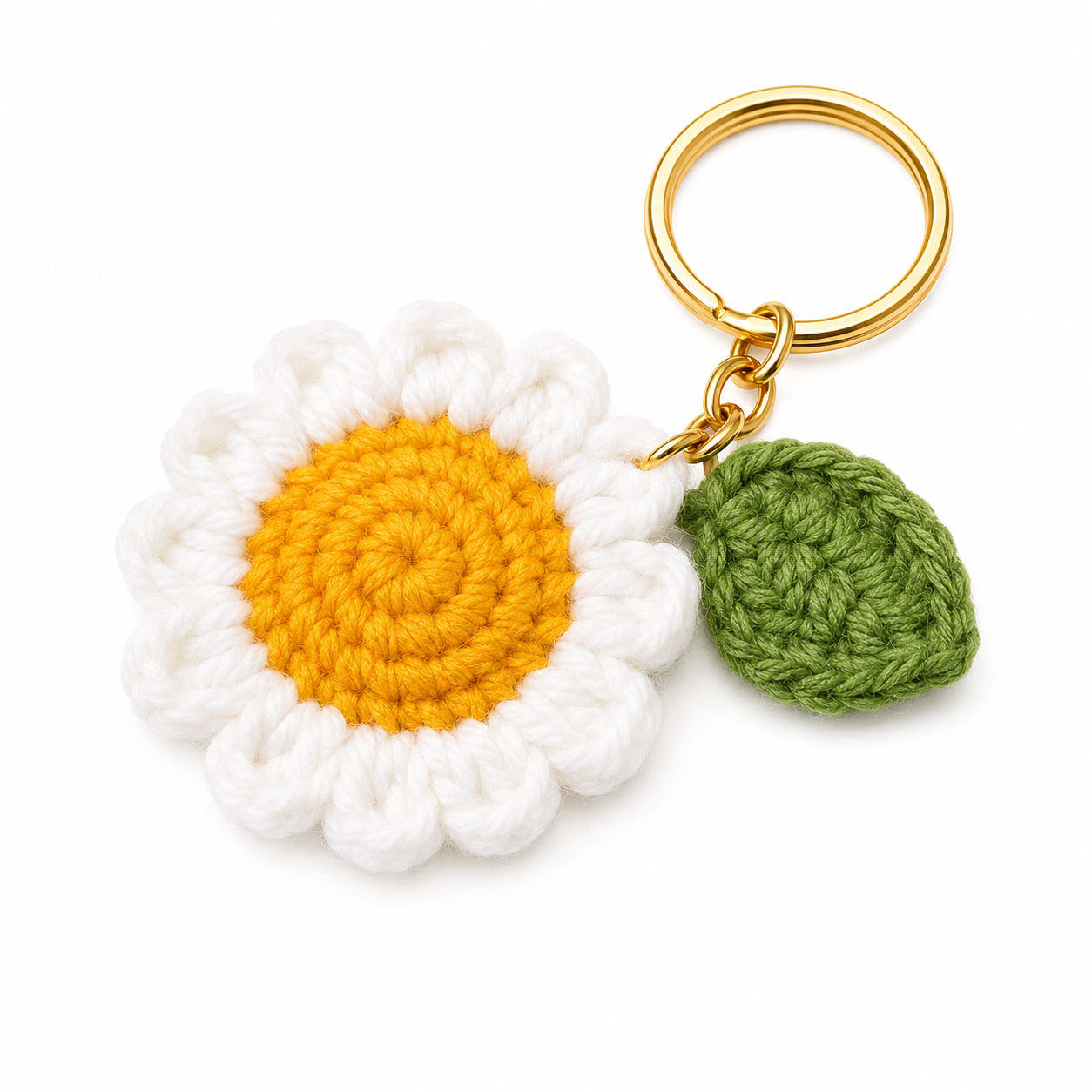 Handmade Crochet Sunflower Keychain