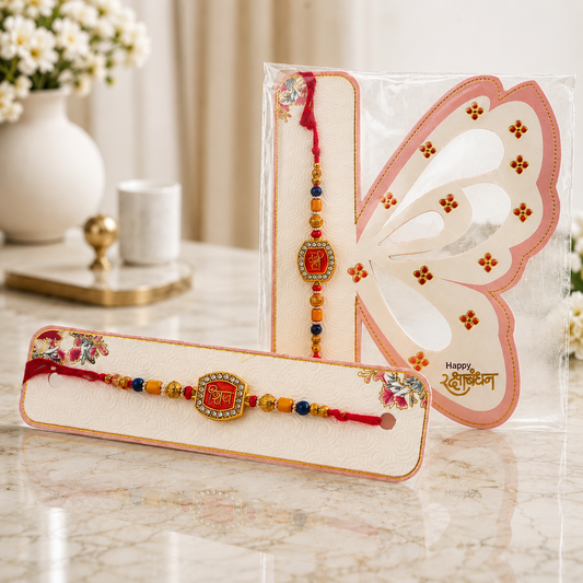 Royal Premium Designer Rakhi Red & Gold