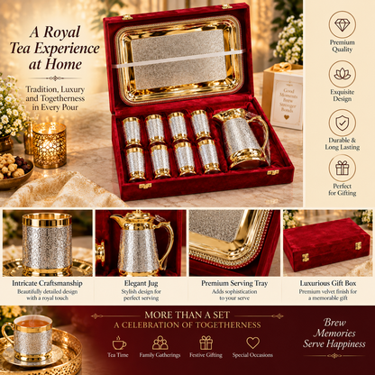 Pure Brass Decorative Jug And Glass Set