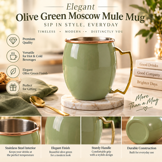 Elegant Olive Green Moscow Mule Mug