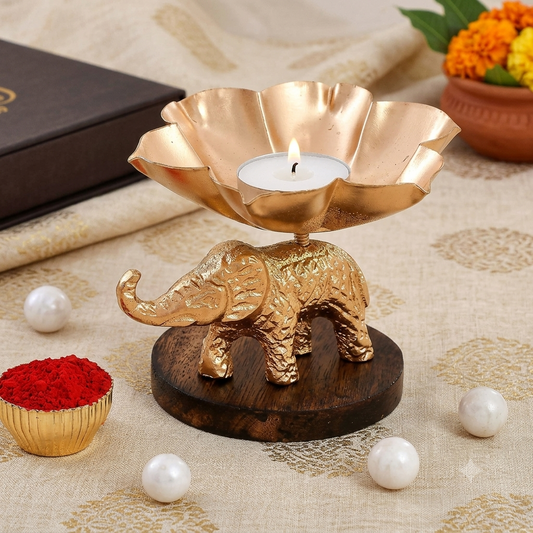 Royal Golden Elephant Diya