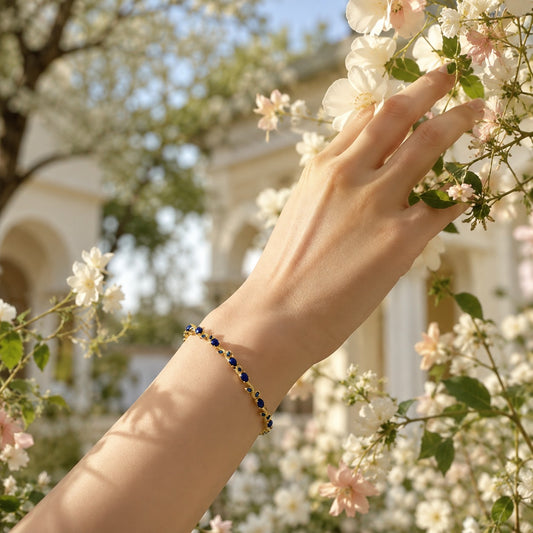 Gold Sapphire Vine Bracelet for Women