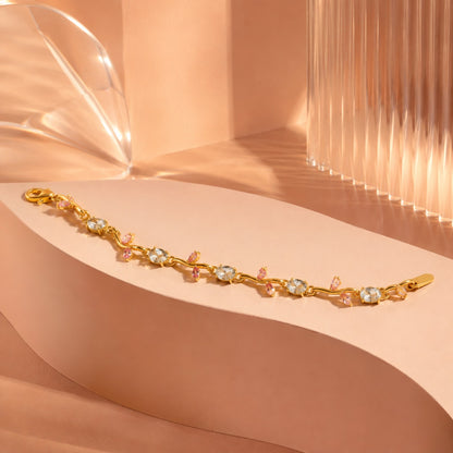 Gold Pastel Crystal Vine Bracelet for Women