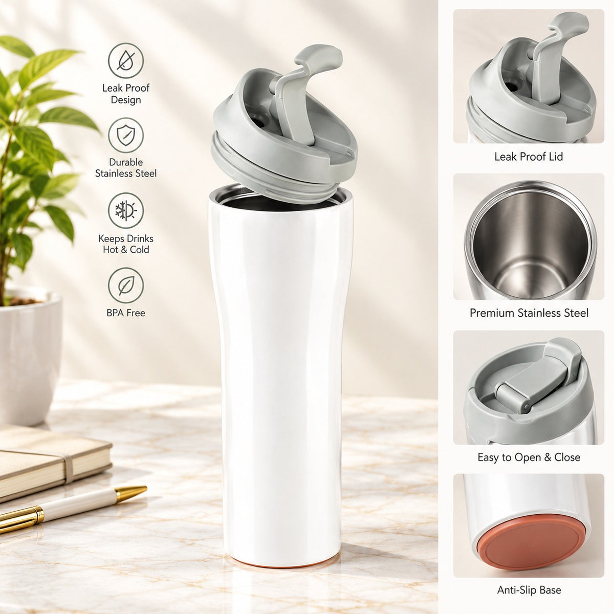 Secure Grip Anti-Slip Tumbler Bottles