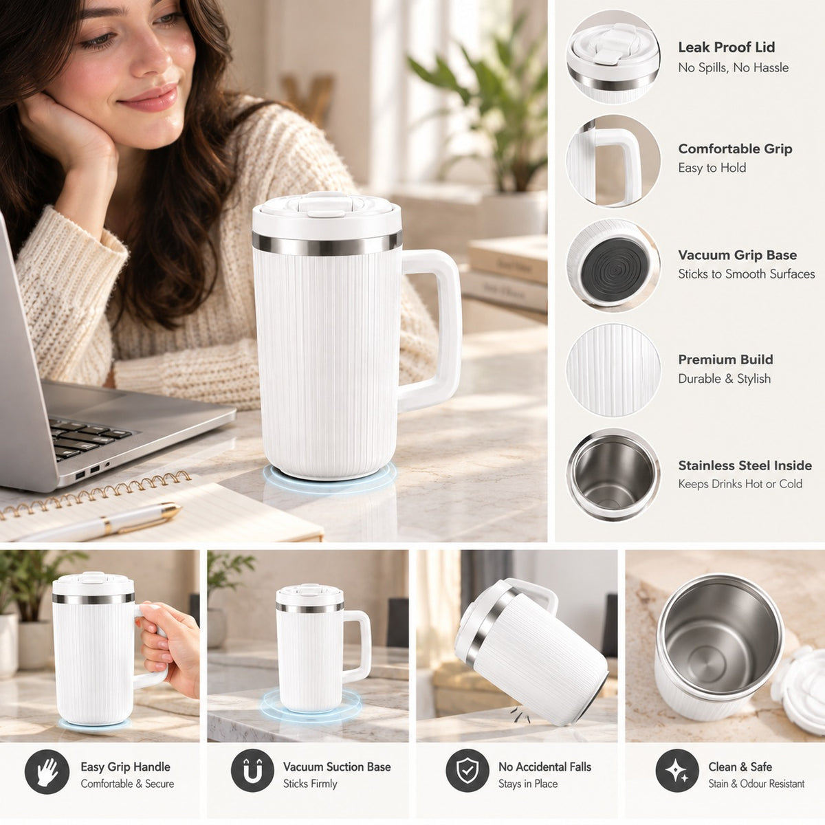 Anti slip Vacuum mug