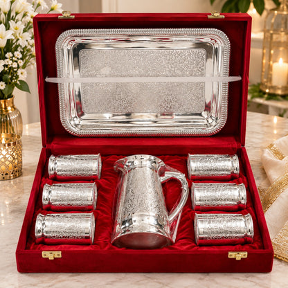 Brass Jug and Six Glasses Premium Gift Set