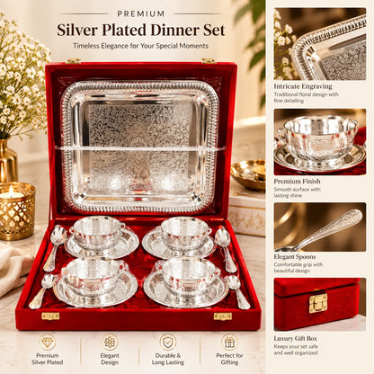 Pure Brass Tea Cup Set With Tray