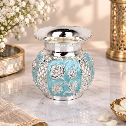 Silver Plated Floral Decorative Designer Vase