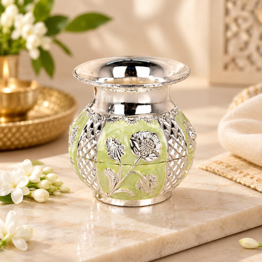 Silver Plated Floral Decorative Designer Vase