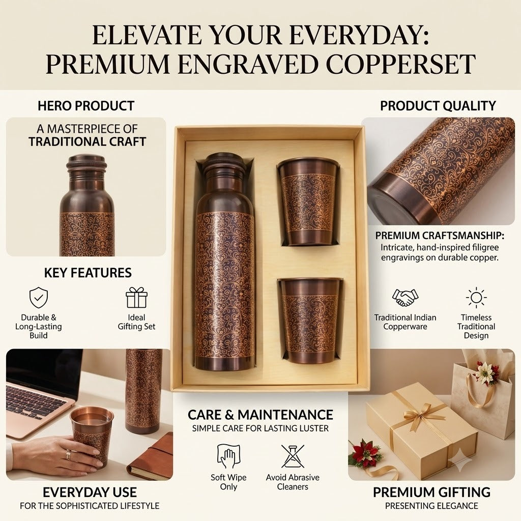 Elegant Copper Drinkware Set